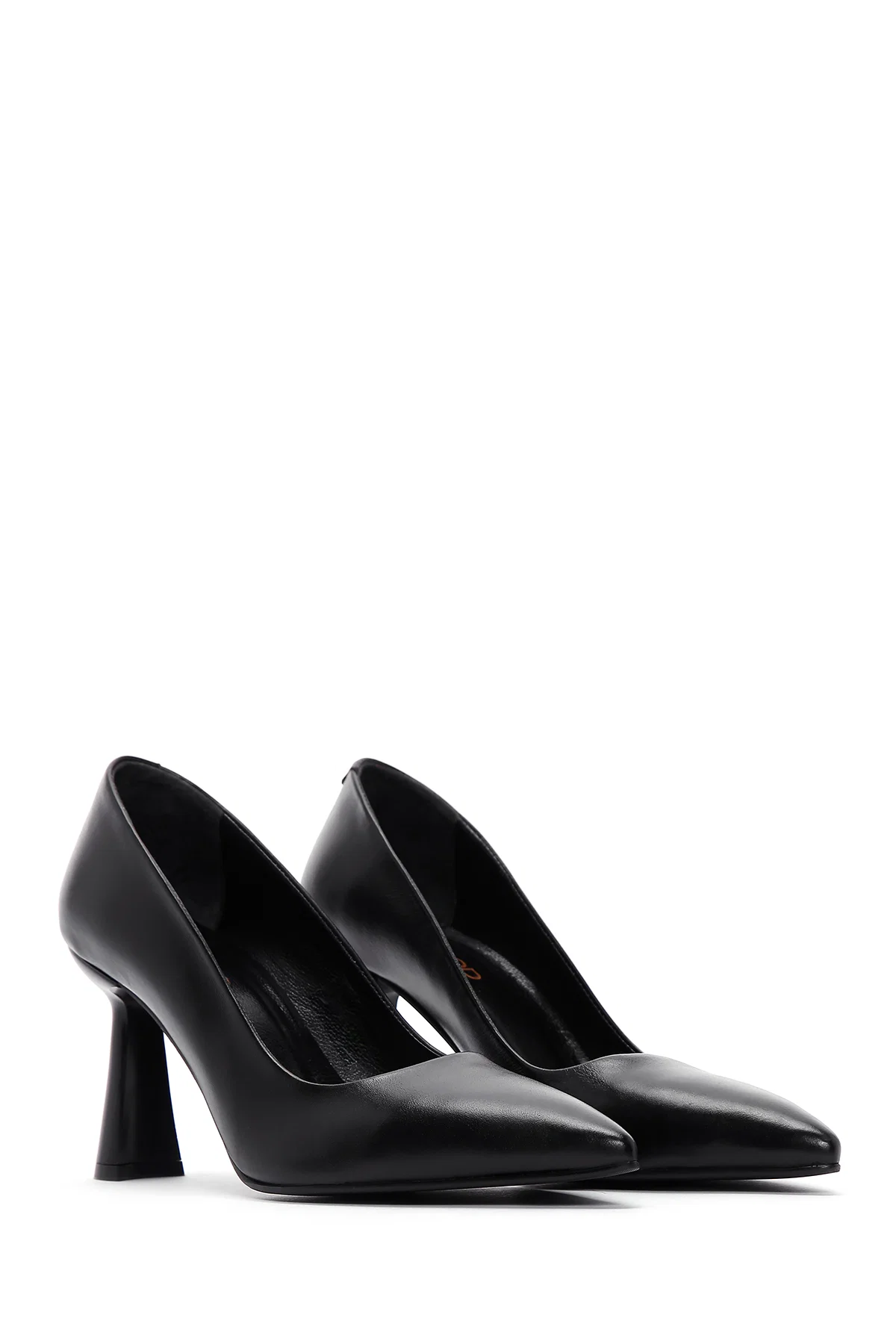 Kadın Siyah Topuklu Deri Stiletto - Image 4