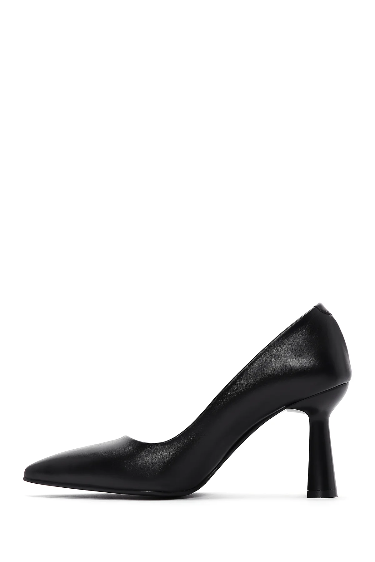 Kadın Siyah Topuklu Deri Stiletto - Image 4