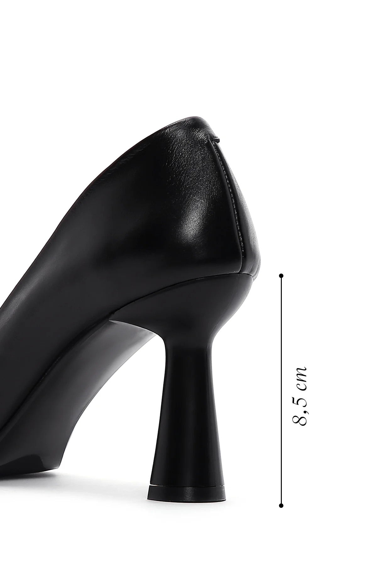 Kadın Siyah Topuklu Deri Stiletto - Image 5