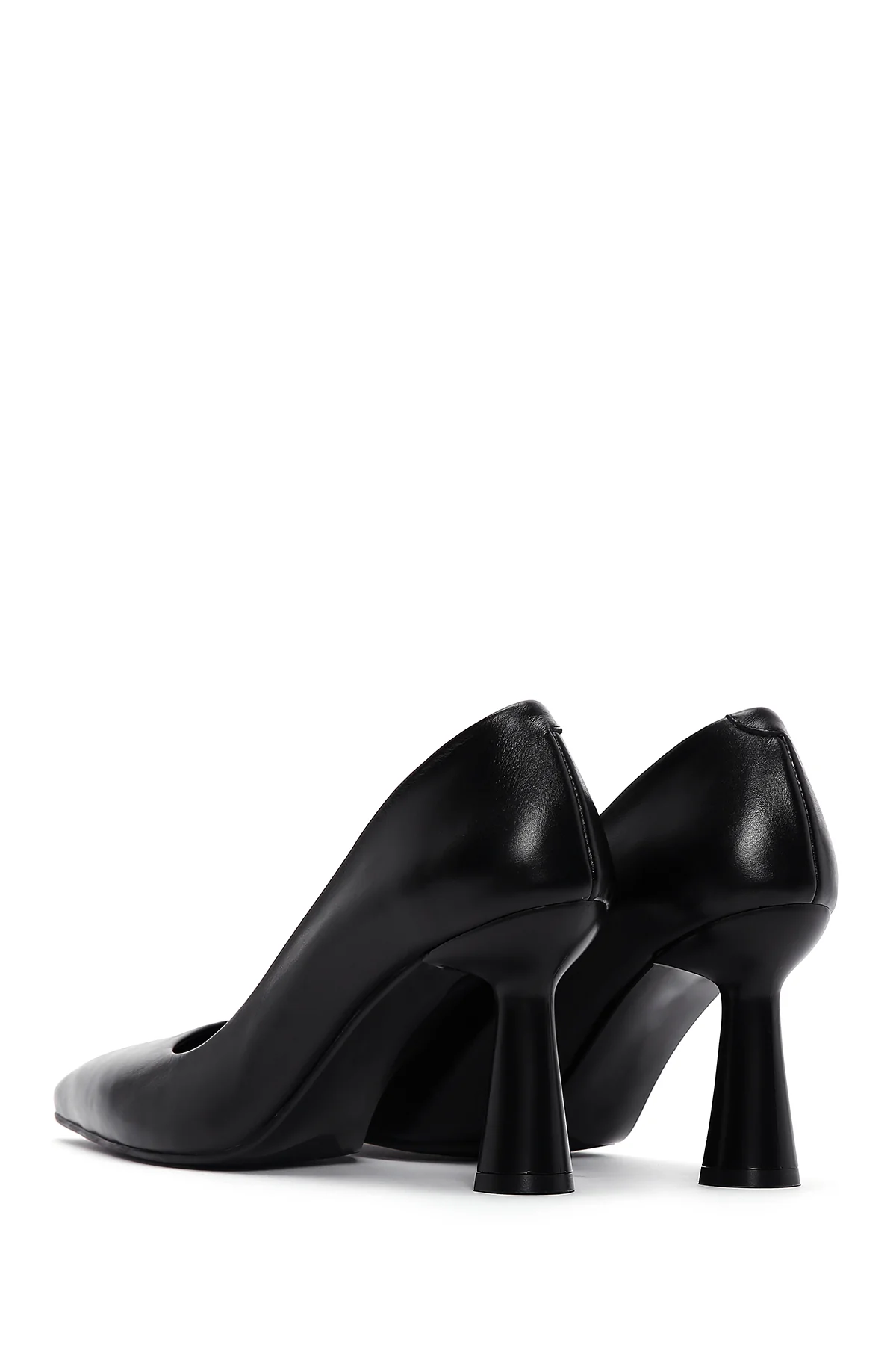 Kadın Siyah Topuklu Deri Stiletto - Image 8