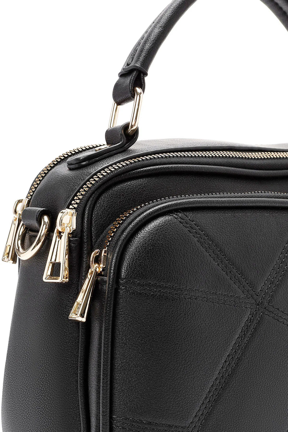 Kadın Siyah Uzun Askılı Baskılı Omuz Çantası - Image 9
