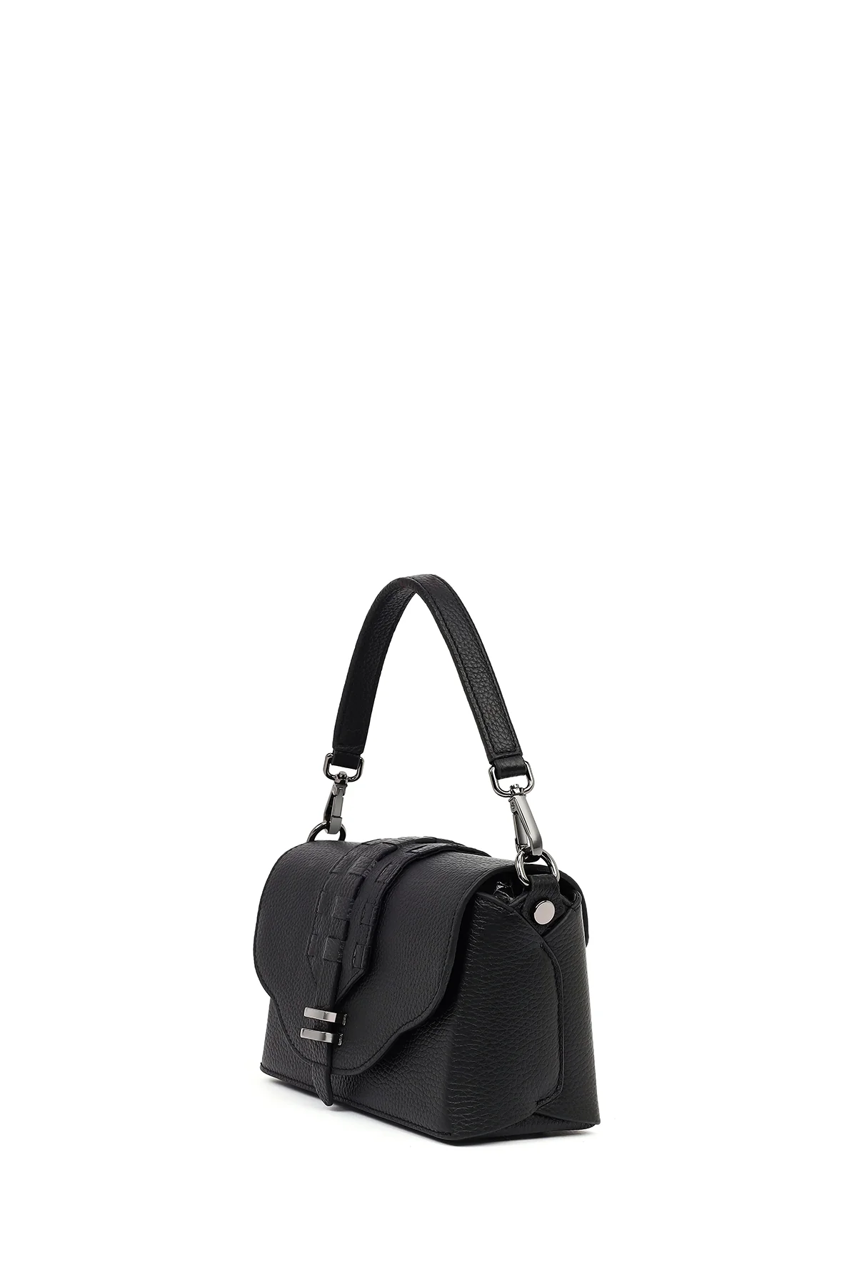 Kadın Siyah Uzun Askılı Deri Çapraz Çanta - Image 7