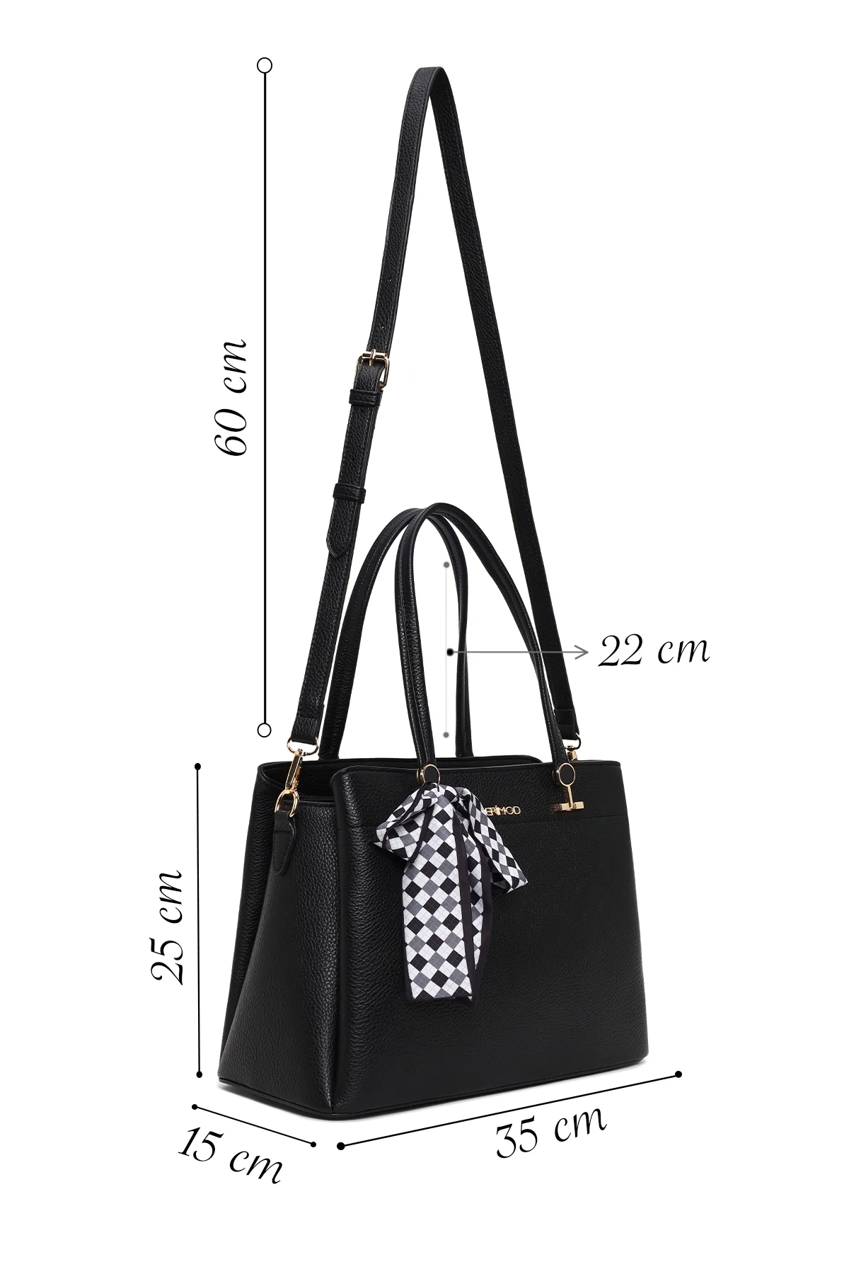 Kadın Siyah Uzun Askılı Kol Çantası - Image 2