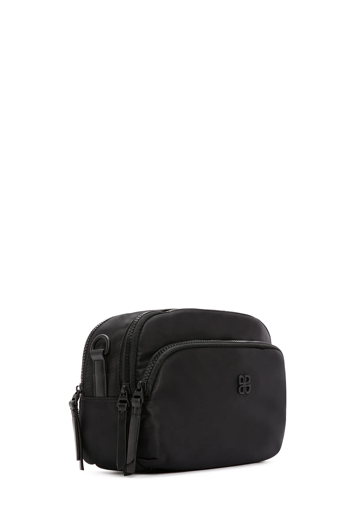 Kadın Siyah Uzun Askılı Kumaş Çapraz Çanta - Image 5