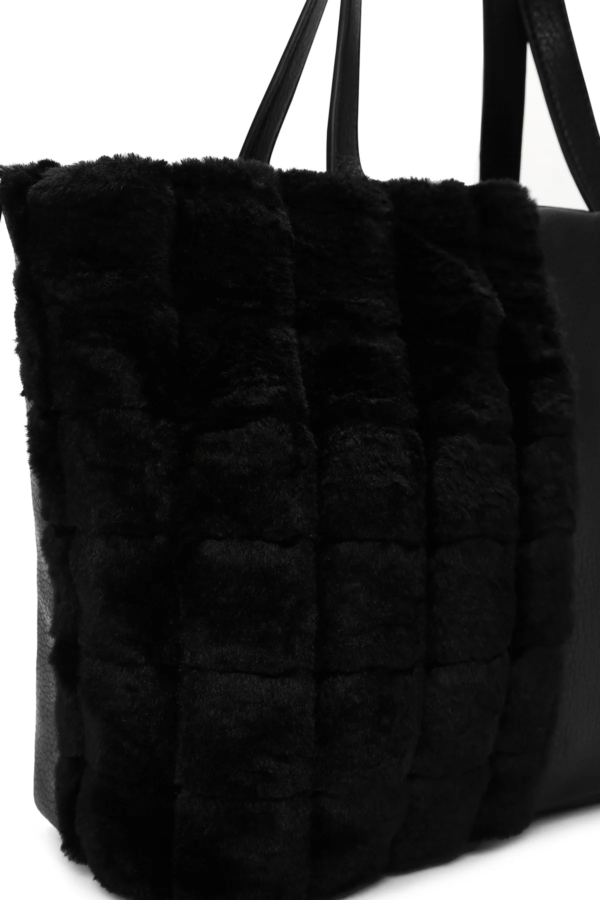 Kadın Siyah Uzun Askılı Peluş Kol Çantası - Image 11