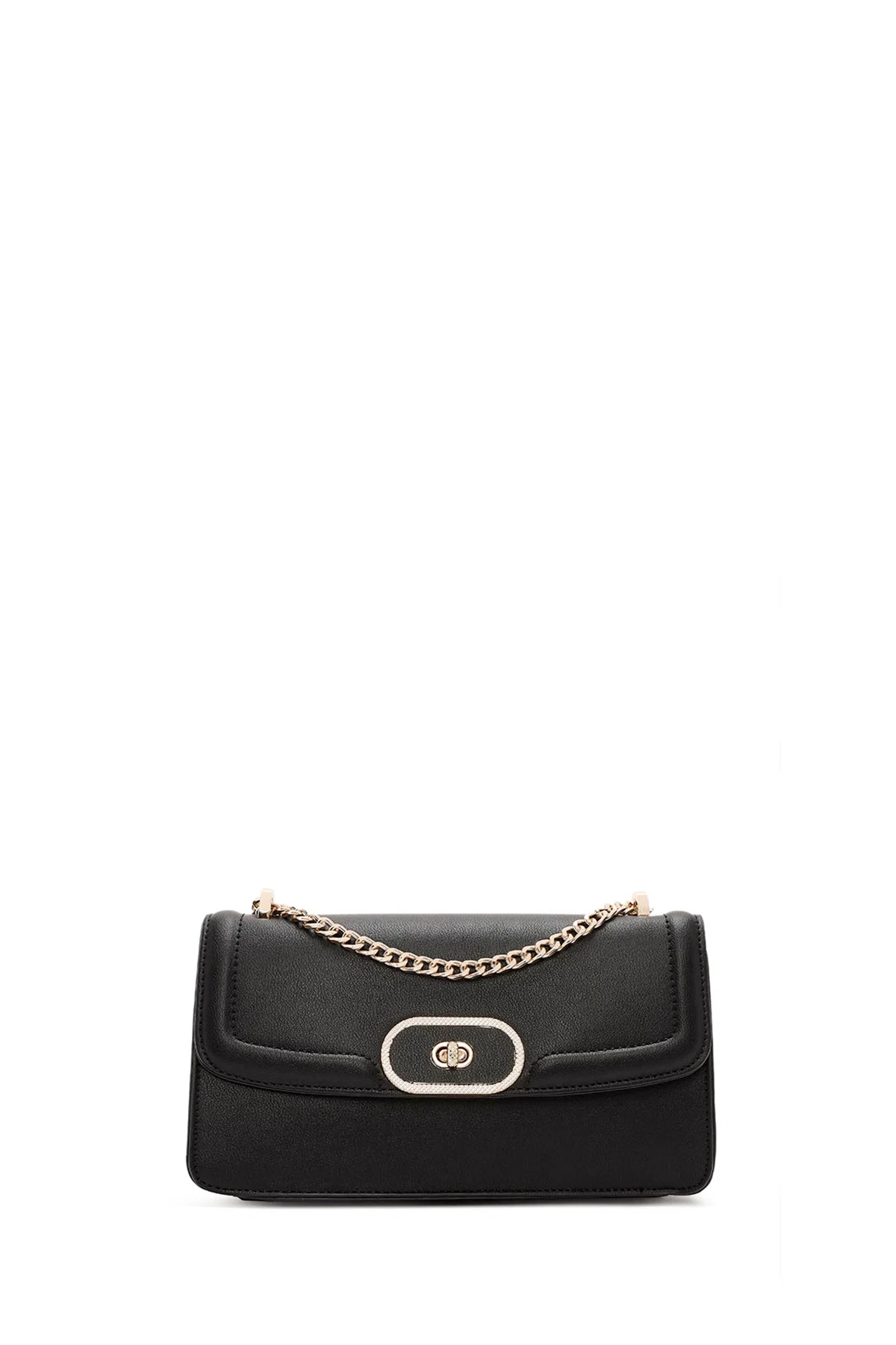 Kadın Siyah Uzun Zincir Askılı Omuz Çantası - Image 3