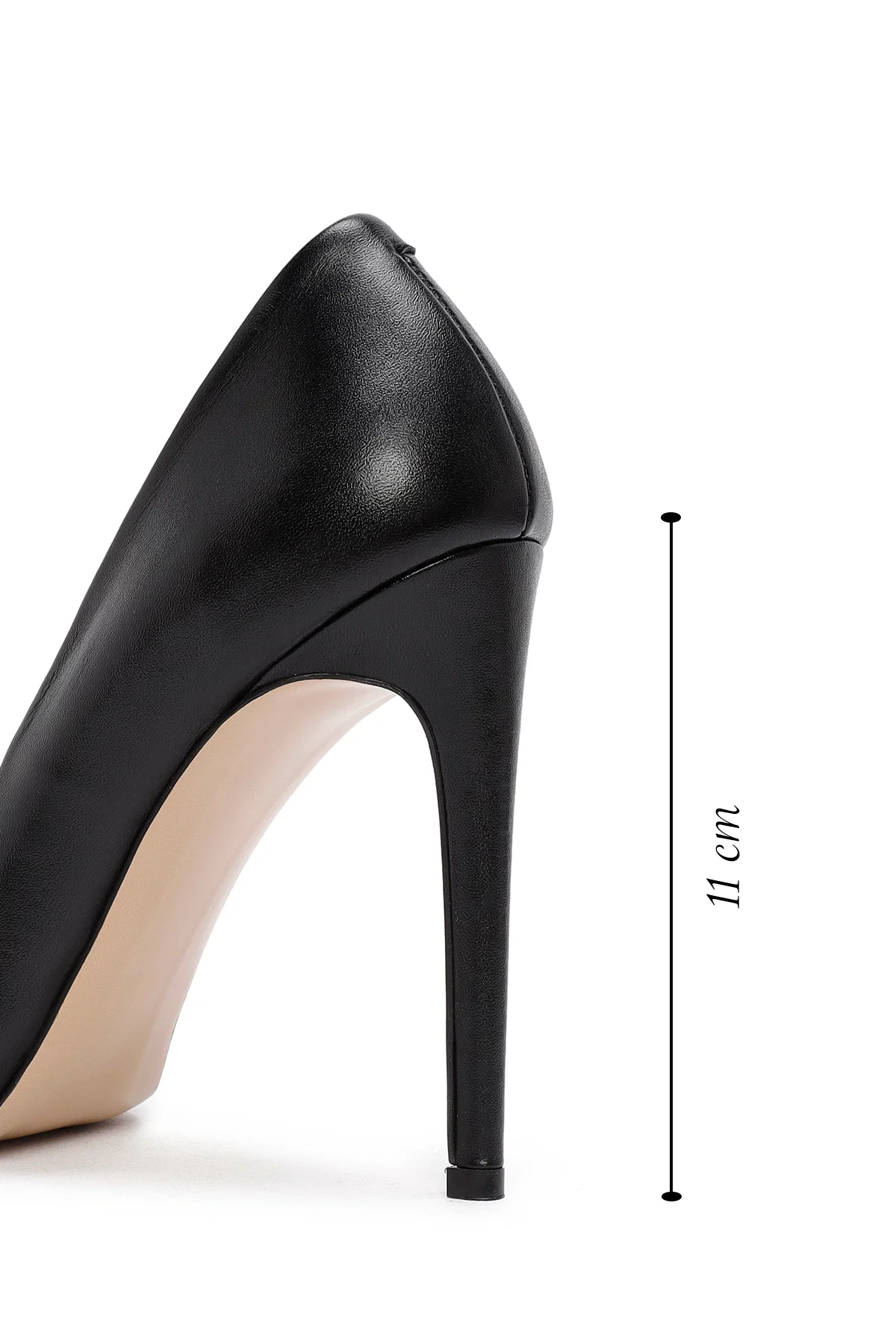Kadın Siyah Yüksek İnce Topuklu Deri Stiletto - Image 2
