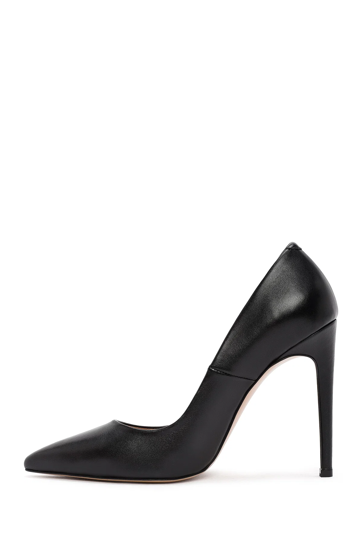 Kadın Siyah Yüksek İnce Topuklu Deri Stiletto - Image 4