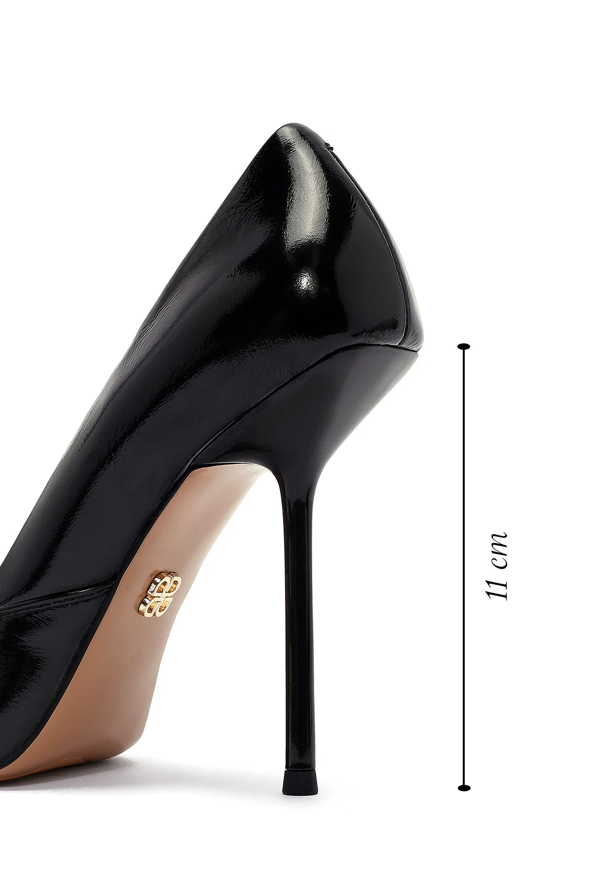 Kadın Siyah Yüksek İnce Topuklu Deri Stiletto - Image 2