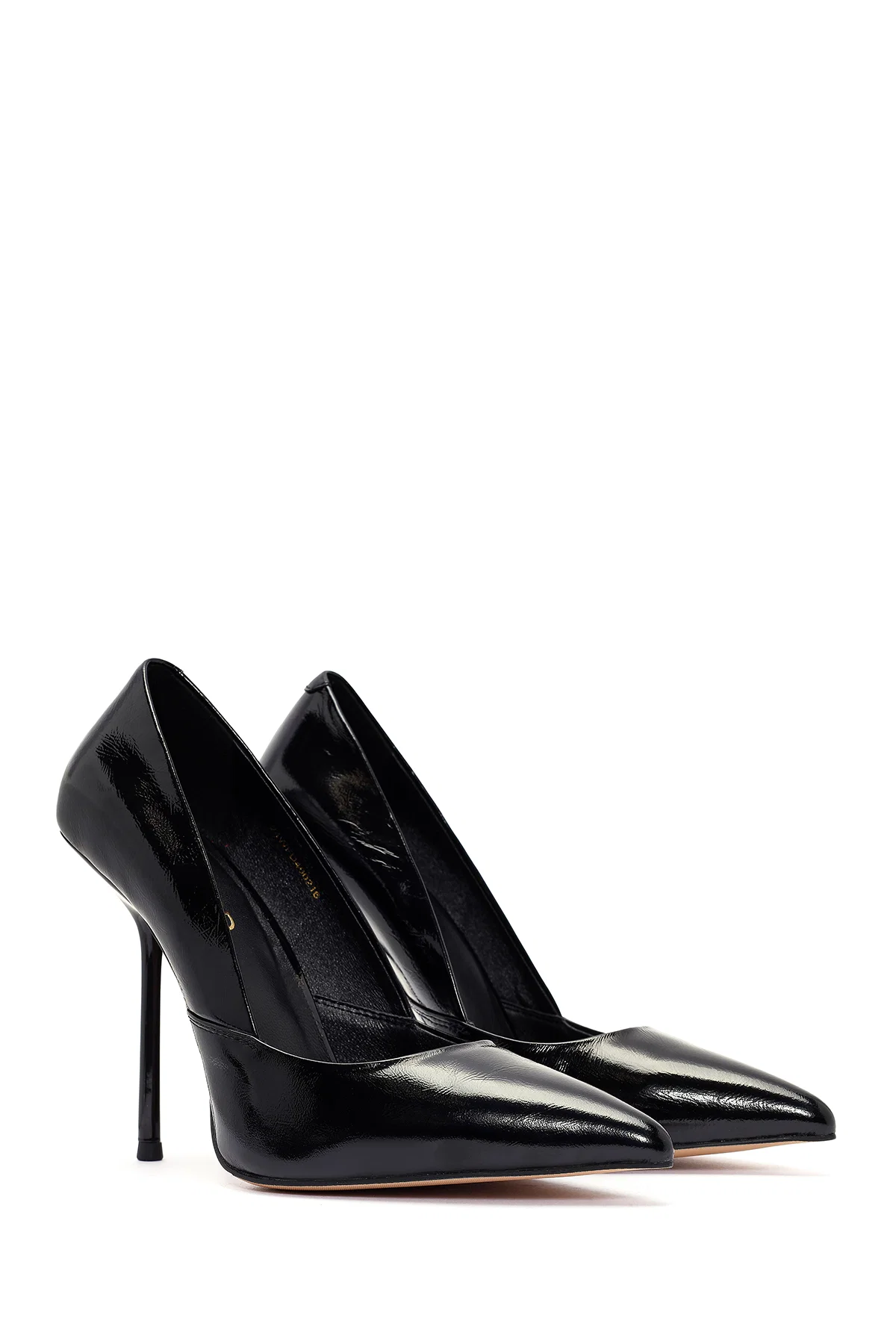 Kadın Siyah Yüksek İnce Topuklu Deri Stiletto - Image 3