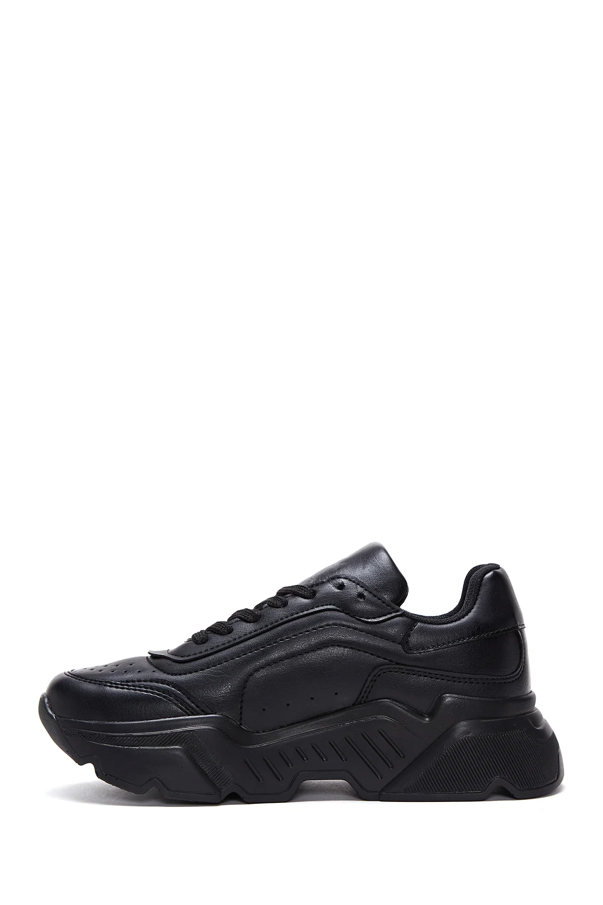 Kadın Siyah Yüksek Taban Sneaker - Image 2