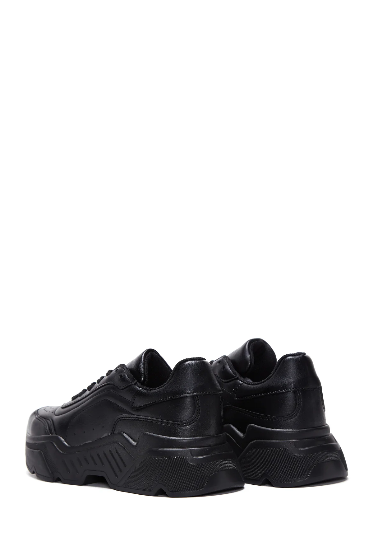 Kadın Siyah Yüksek Taban Sneaker - Image 5