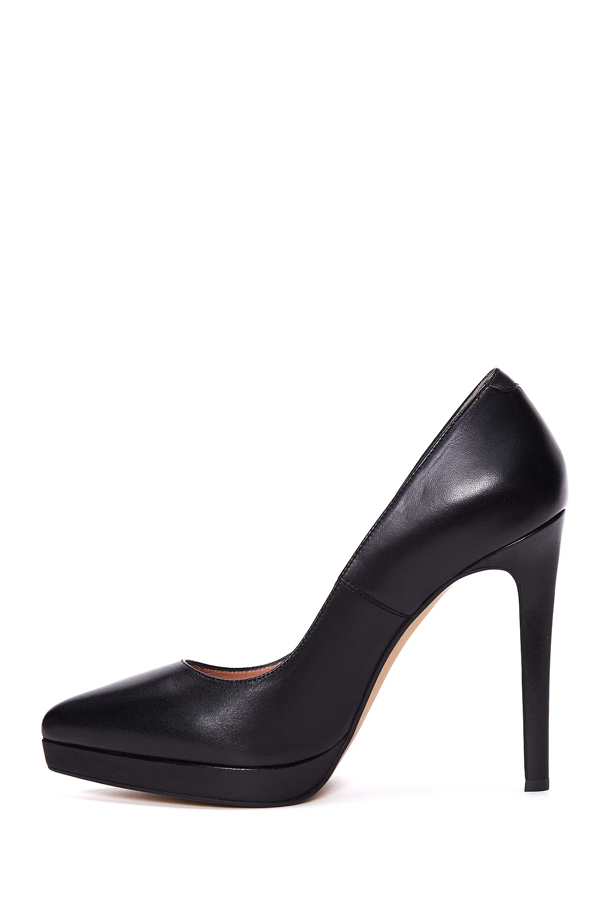 Kadın Siyah Yüksek Topuklu Deri Stiletto - Image 4