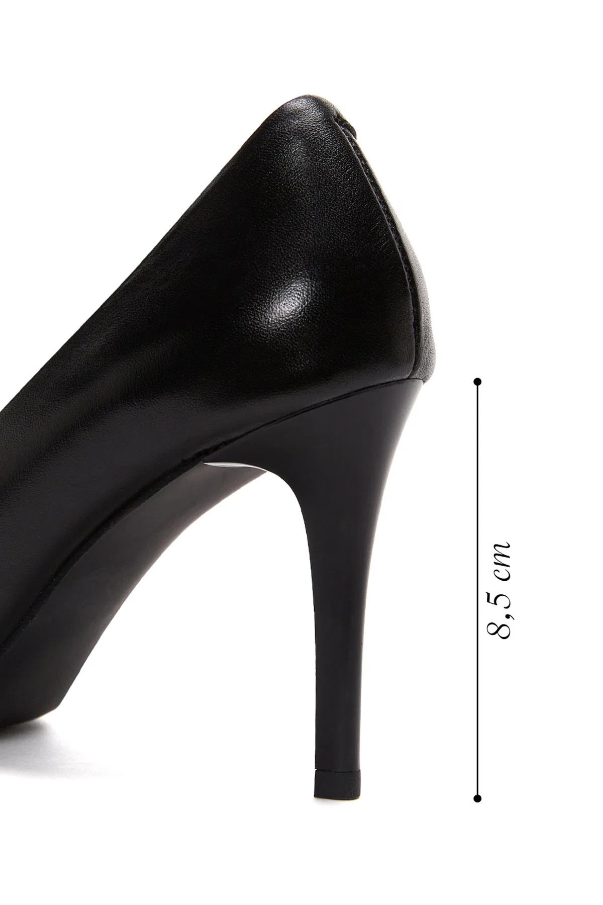 Kadın Siyah Yüksek Topuklu Deri Stiletto - Image 2