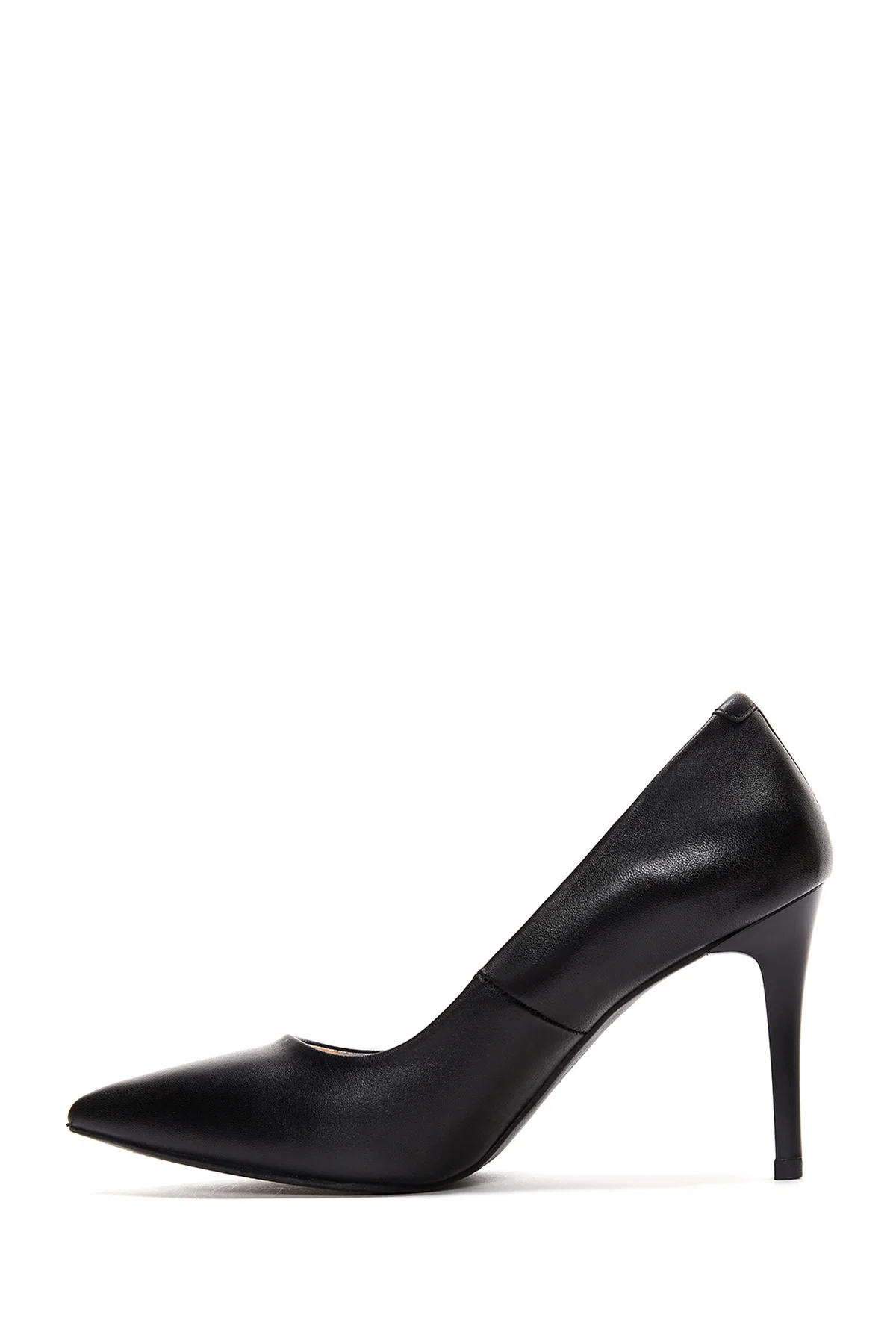 Kadın Siyah Yüksek Topuklu Deri Stiletto - Image 4
