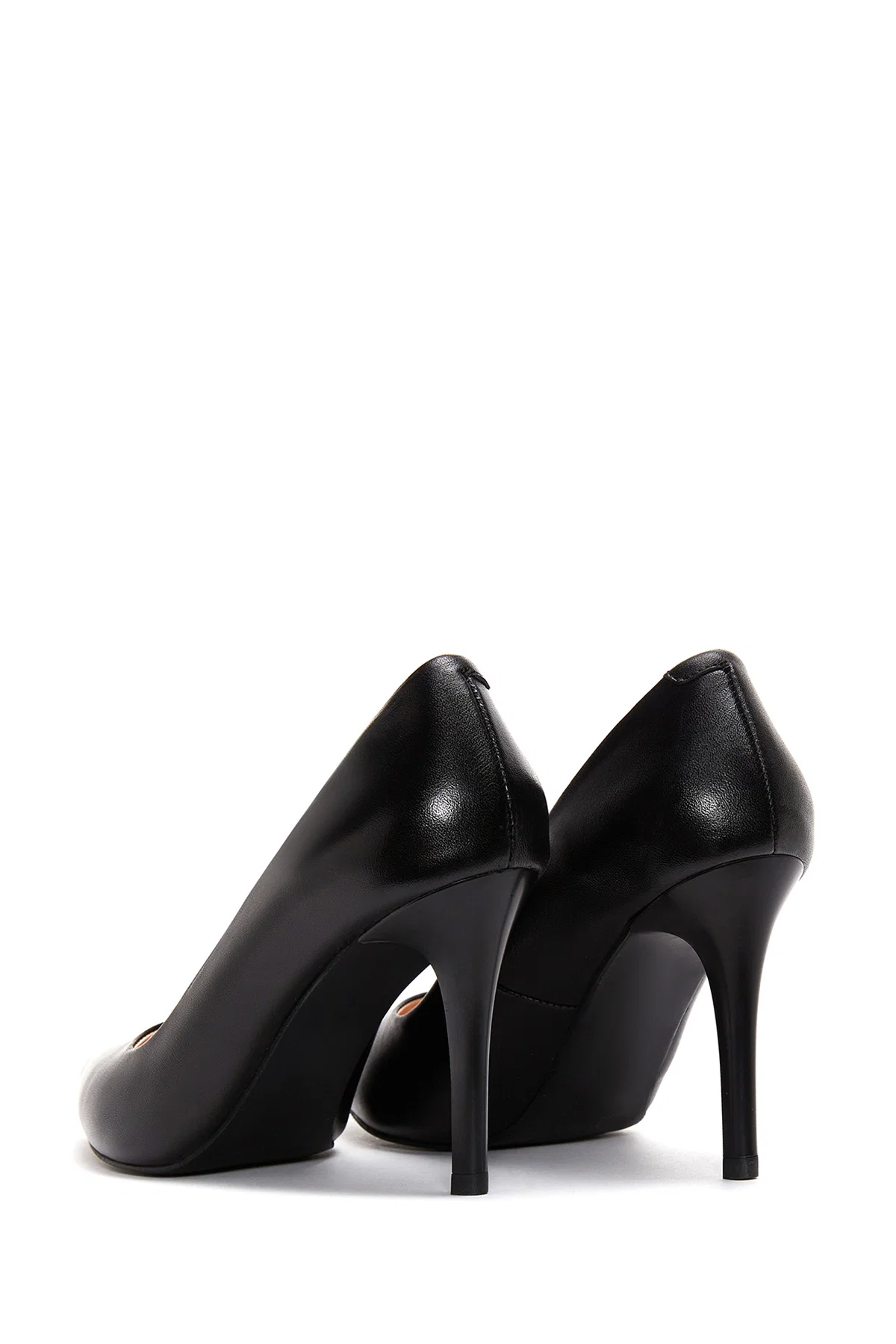 Kadın Siyah Yüksek Topuklu Deri Stiletto - Image 6