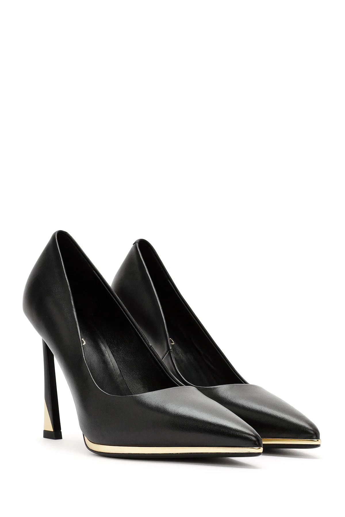 Kadın Siyah Yüksek Topuklu Deri Stiletto - Image 3