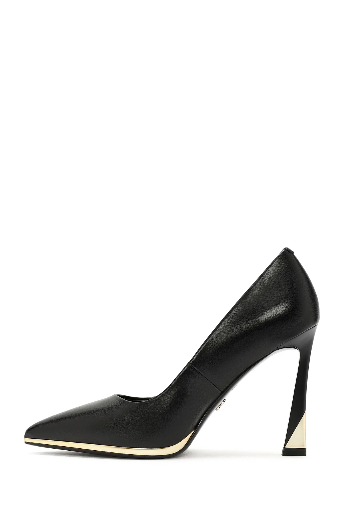 Kadın Siyah Yüksek Topuklu Deri Stiletto - Image 4