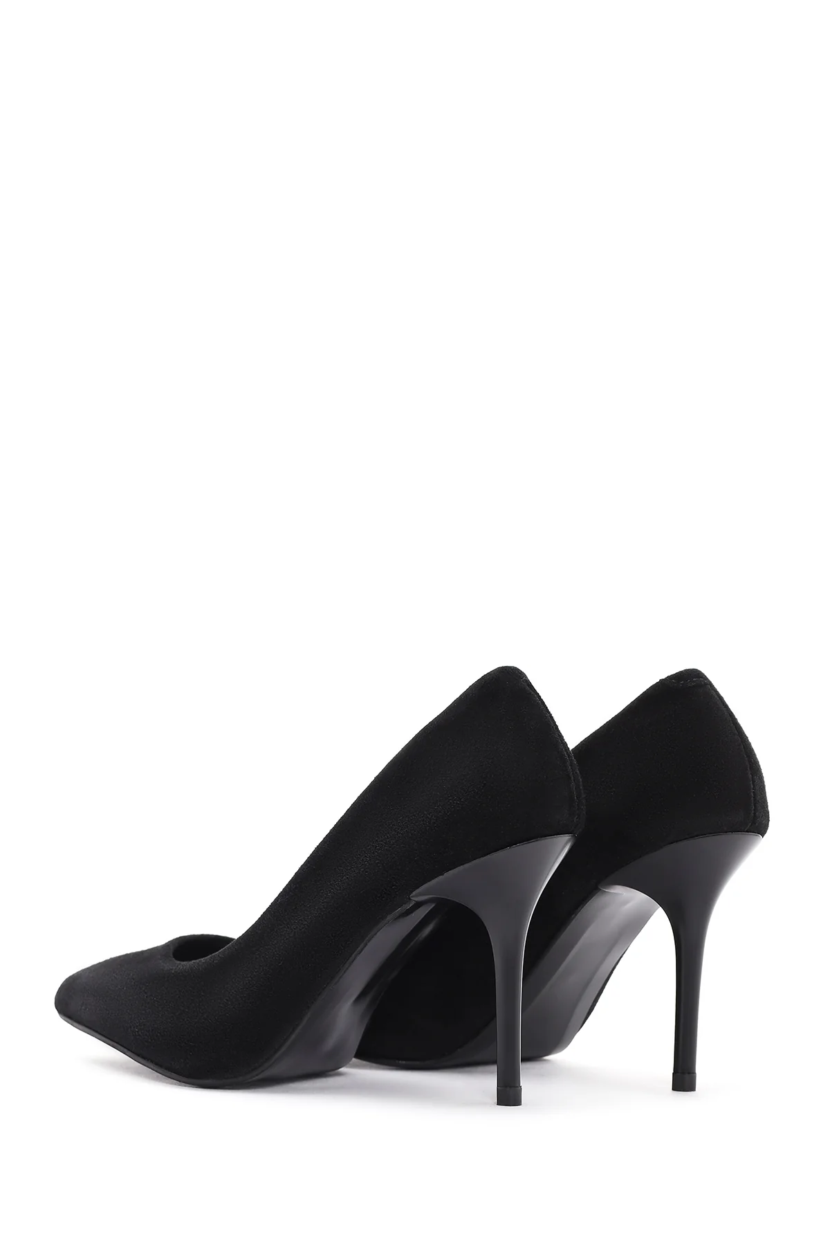 Kadın Siyah Yüksek Topuklu Süet Deri Stiletto - Image 6