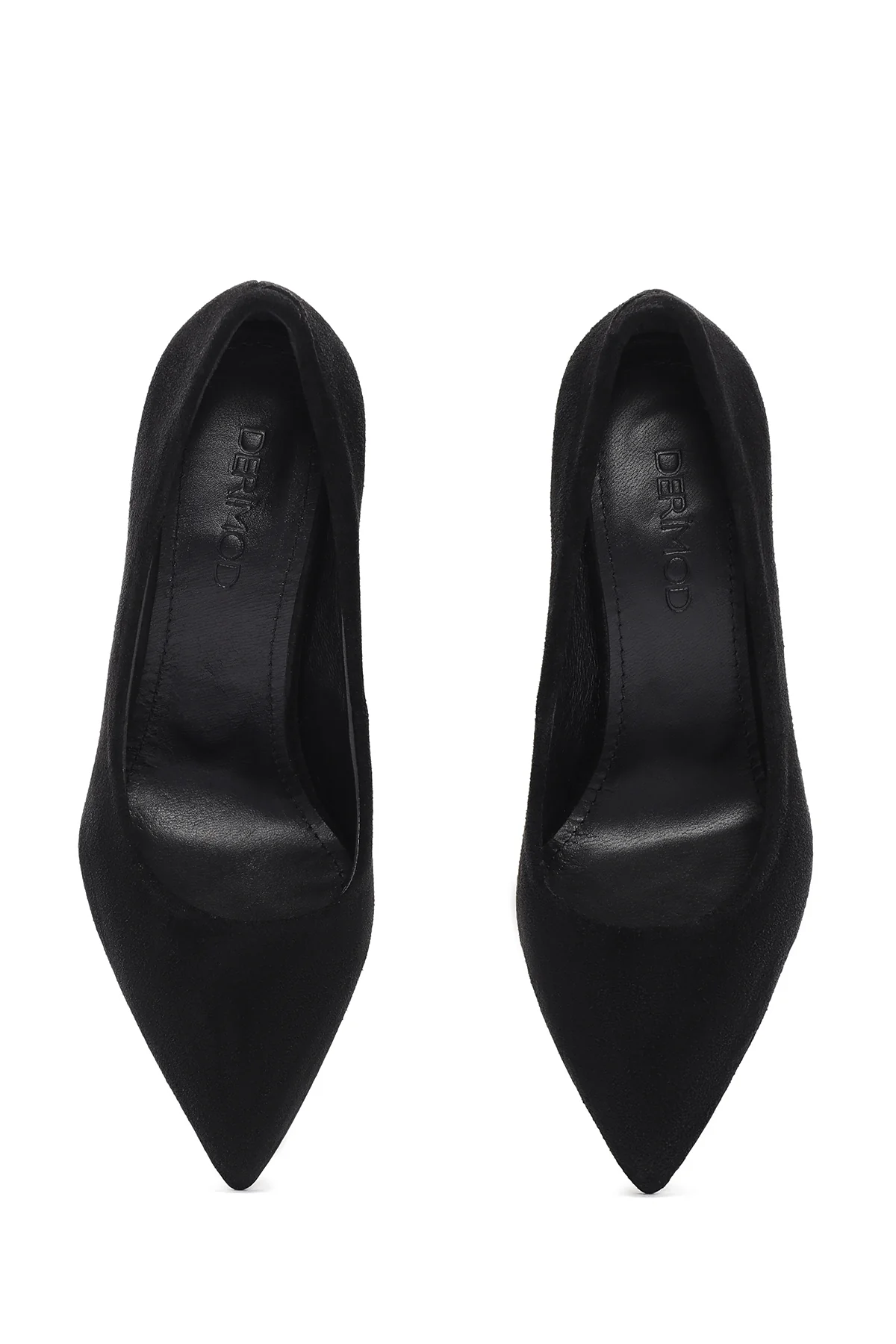 Kadın Siyah Yüksek Topuklu Süet Deri Stiletto - Image 8