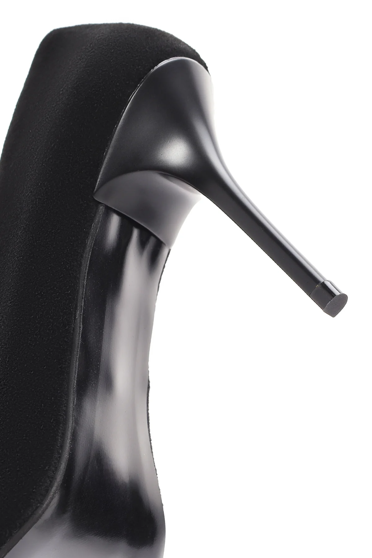 Kadın Siyah Yüksek Topuklu Süet Deri Stiletto - Image 9