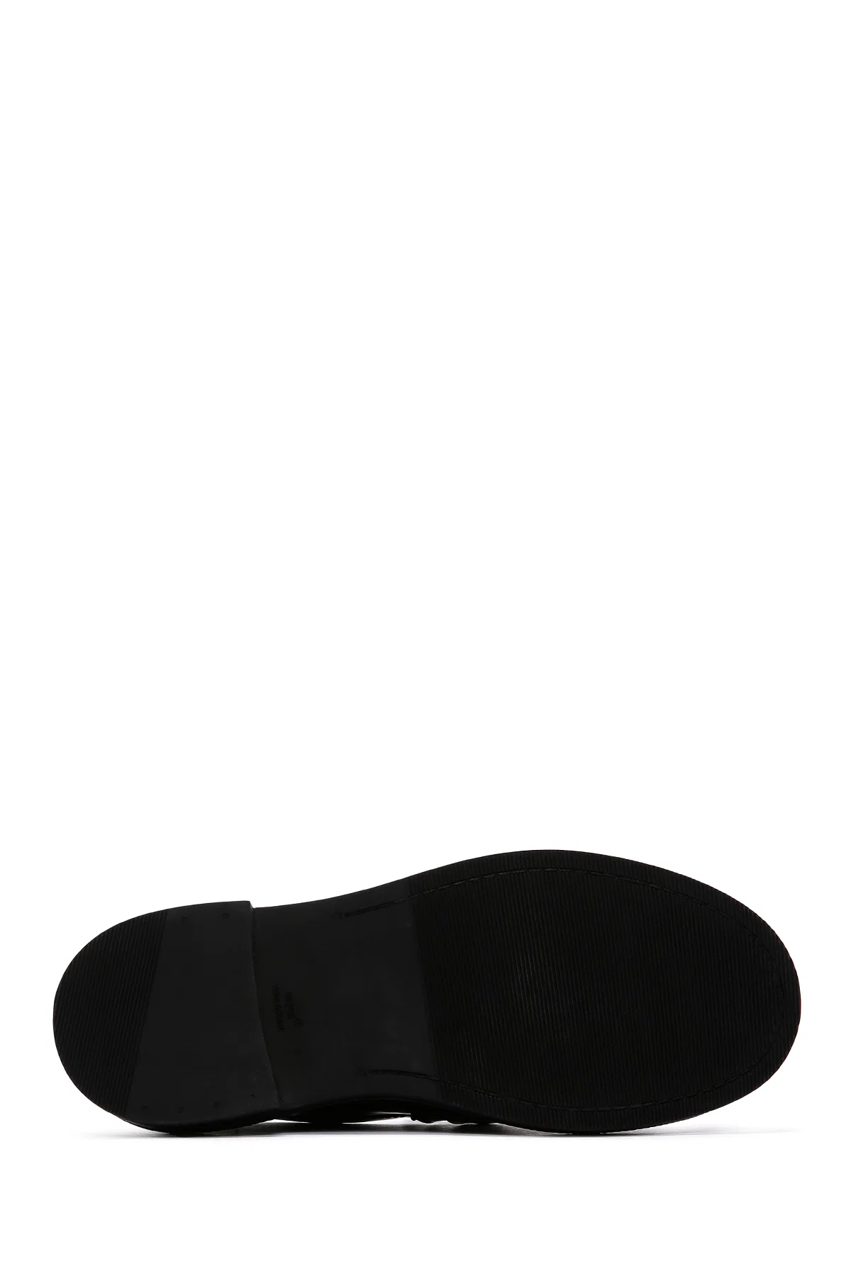 Kadın Siyah Zincir Detaylı Deri Maskülen Loafer - Image 4
