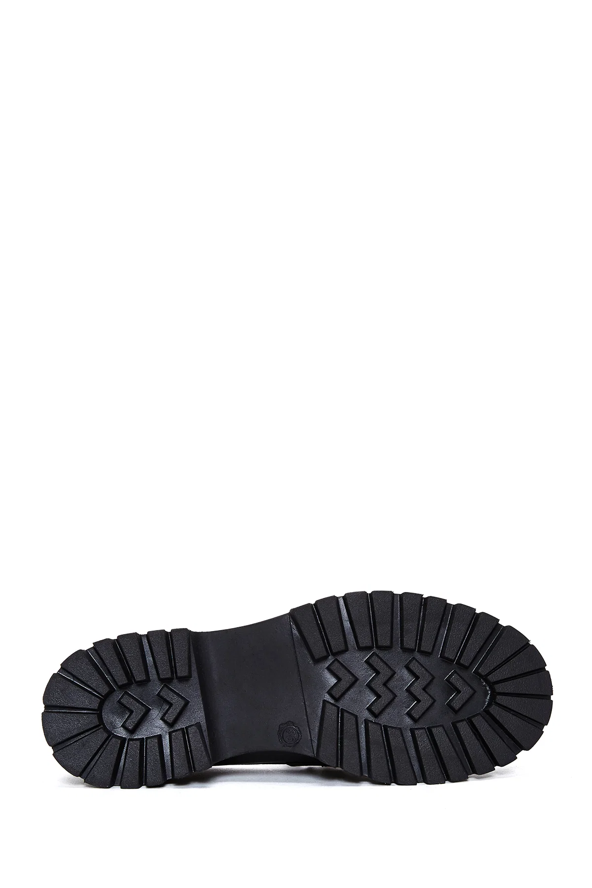 Kadın Siyah Zincir Detaylı Kalın Tabanlı Deri Casual Loafer - Image 5