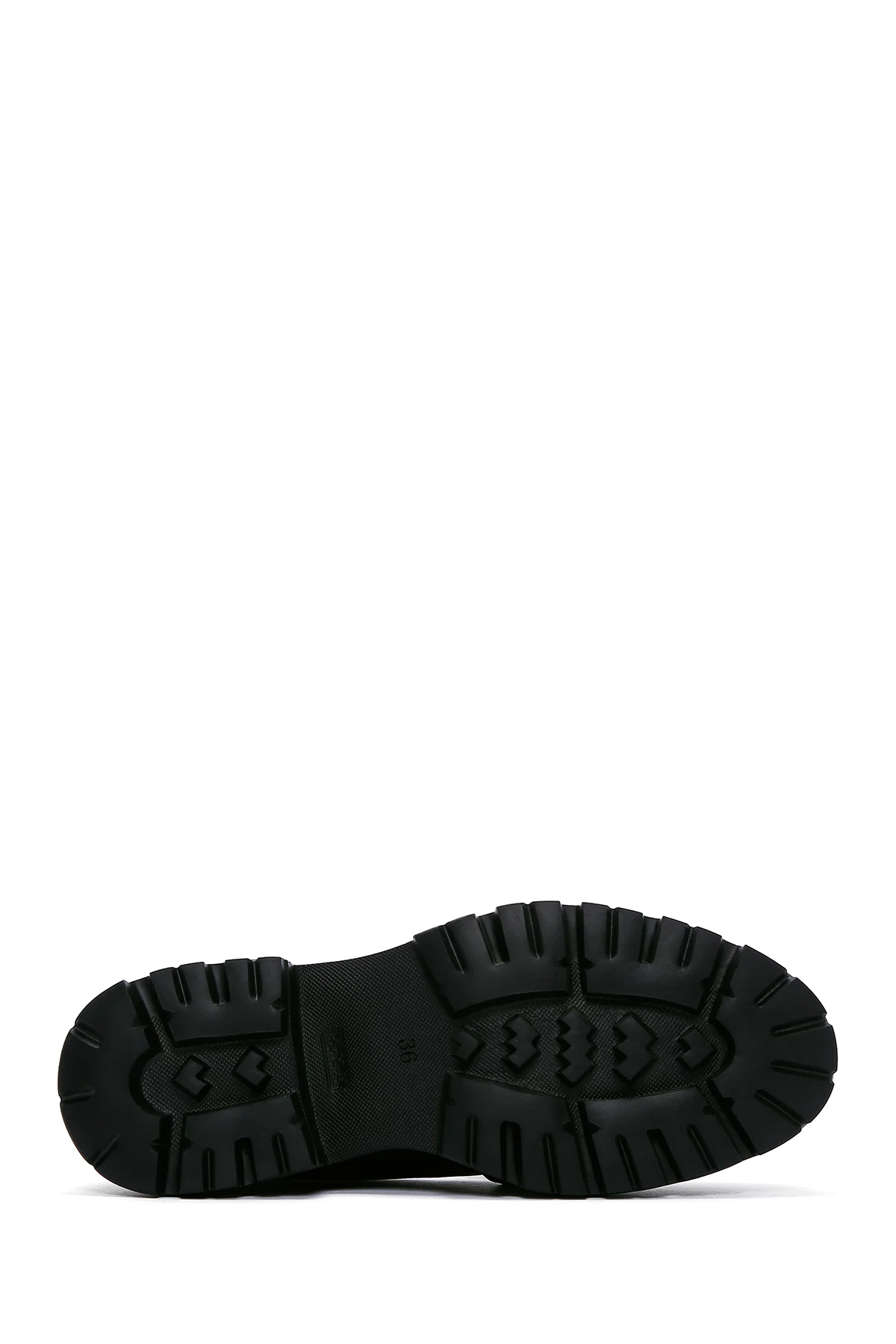 Kadın Siyah Zincir Detaylı Maskülen Loafer - Image 4
