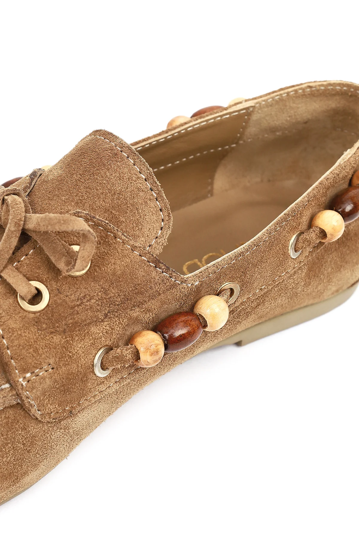 Kadın Taba Aksesuar Detaylı Süet Deri Loafer - Image 12
