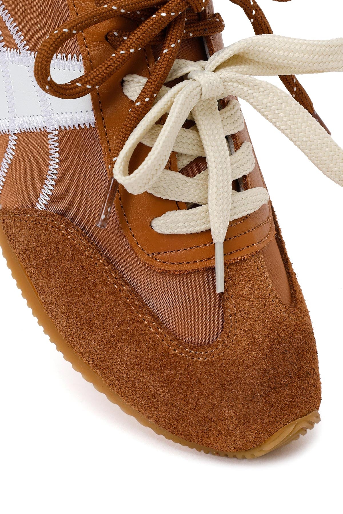 Kadın Taba Bağcıklı Deri Sneaker - Image 9