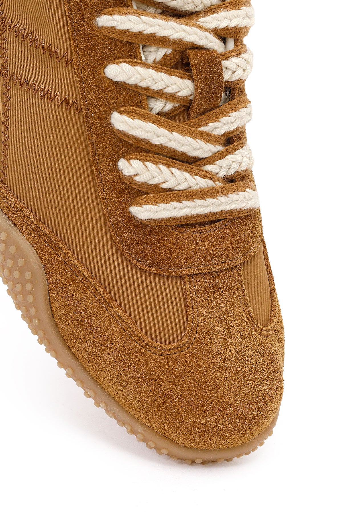 Kadın Taba Bağcıklı Deri Sneaker - Image 9