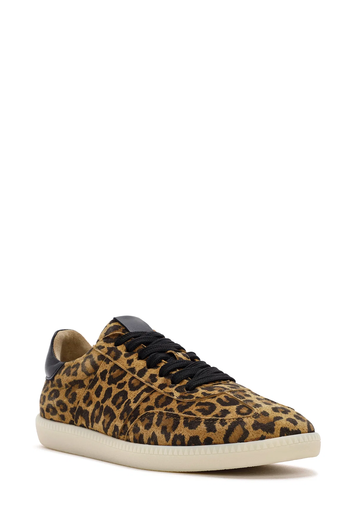 Kadın Taba Bağcıklı Desenli Süet Deri Sneaker - Image 6