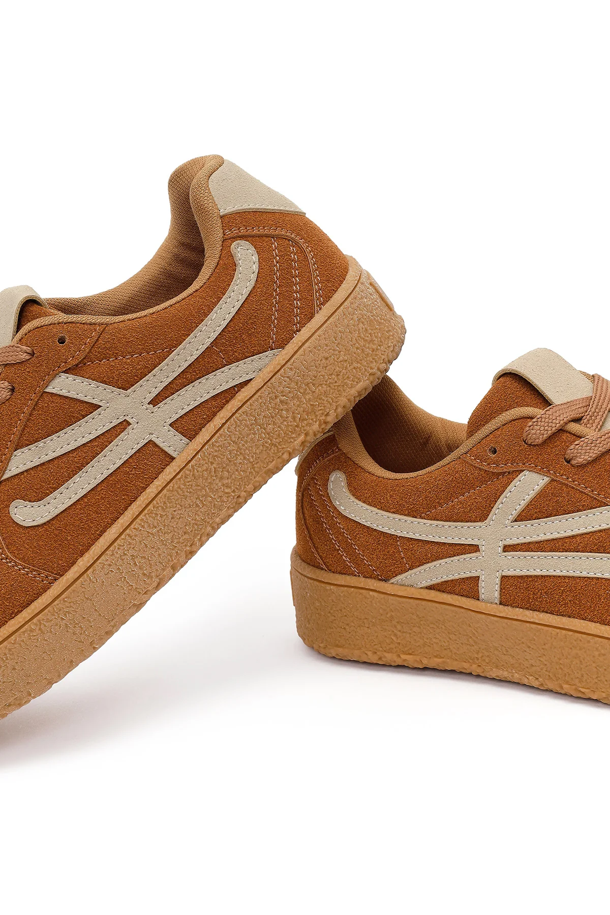 Kadın Taba Bağcıklı Kalın Tabanlı Sneaker - Image 10