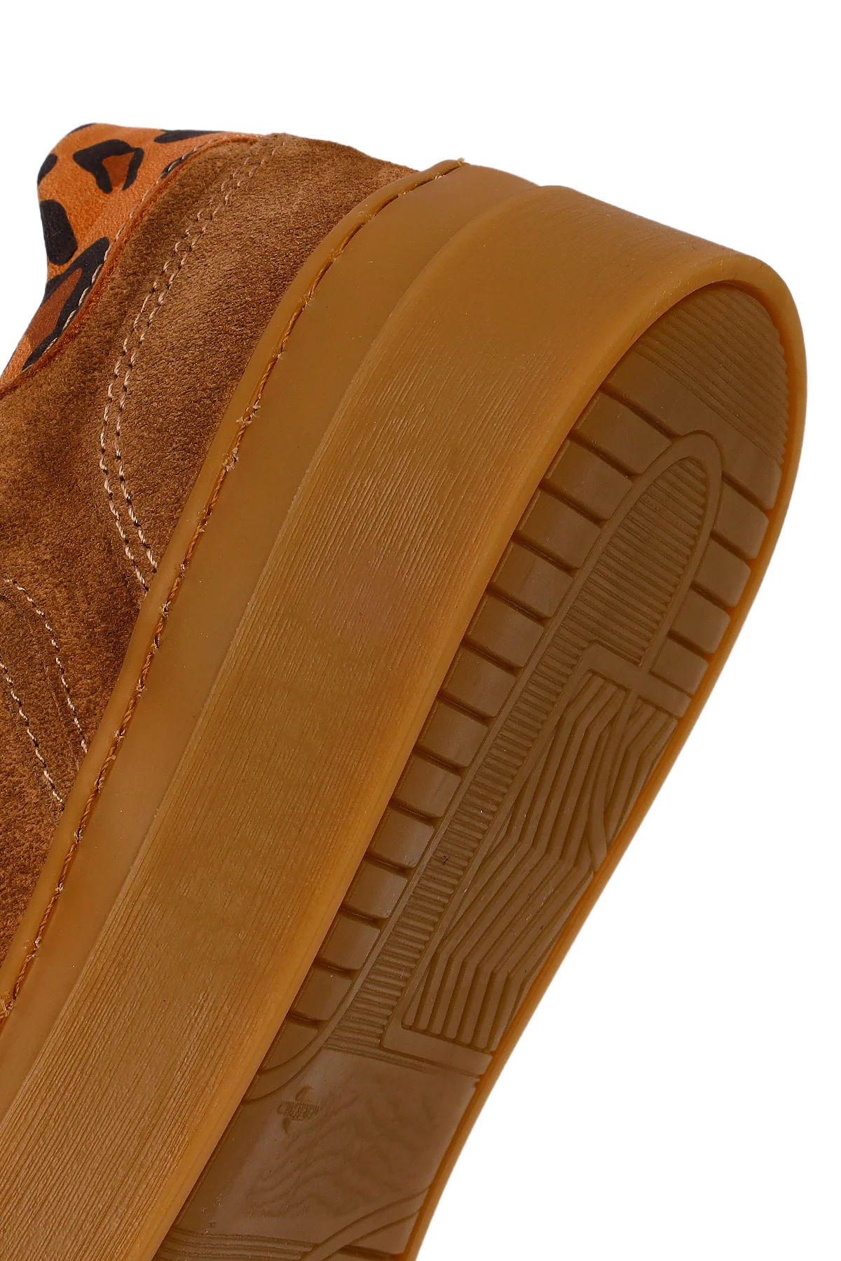 Kadın Taba Bağcıklı Kalın Tabanlı Süet Deri Sneaker - Image 8