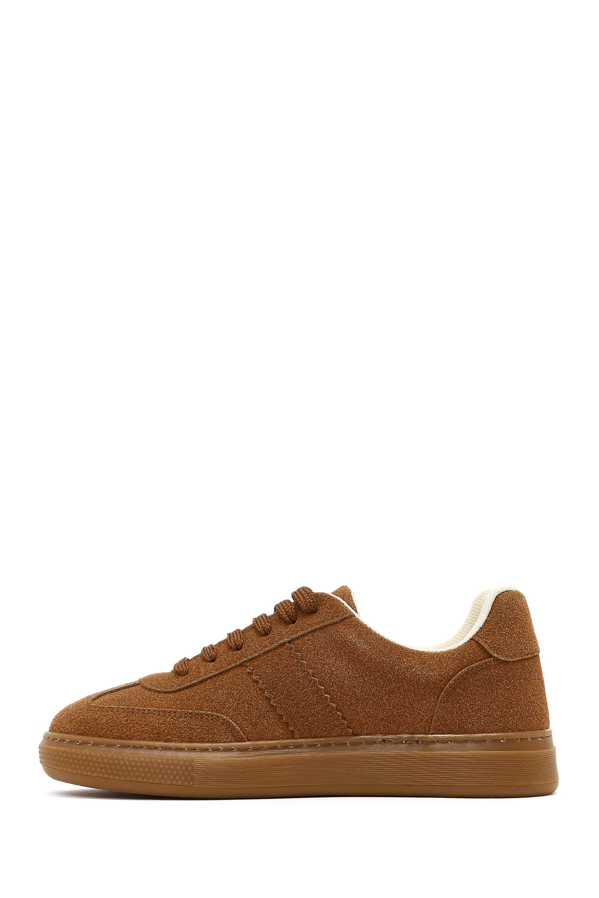 Kadın Taba Bağcıklı Kalın Tabanlı Süet Sneaker - Image 2