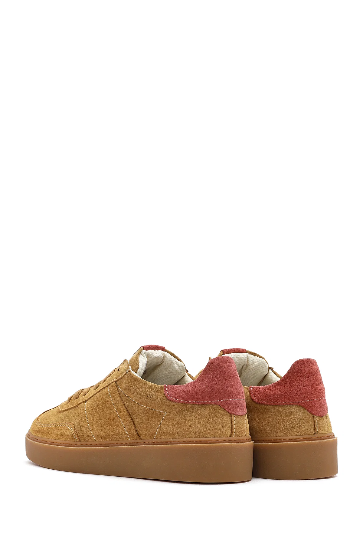 Kadın Taba Bağcıklı Süet Deri Sneaker - Image 5