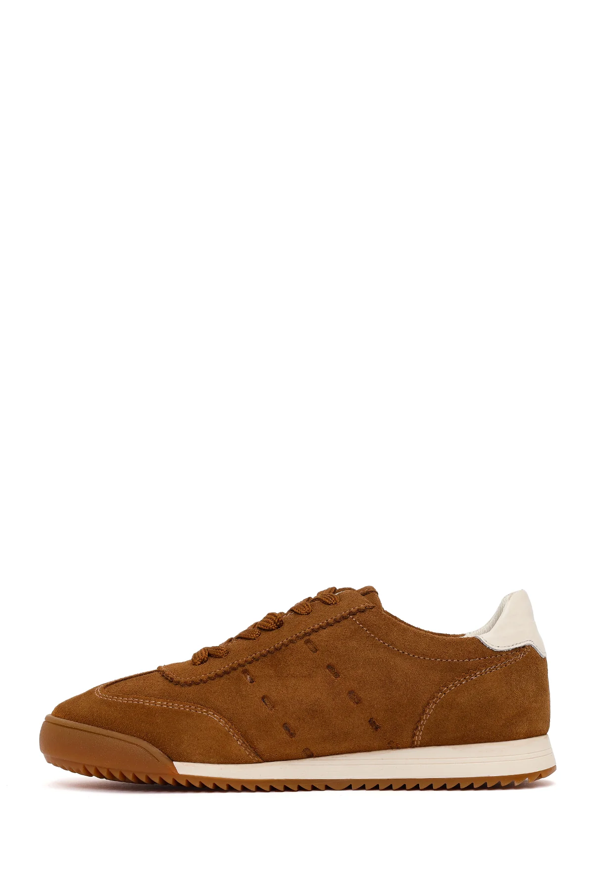 Kadın Taba Bağcıklı Süet Deri Sneaker - Image 3