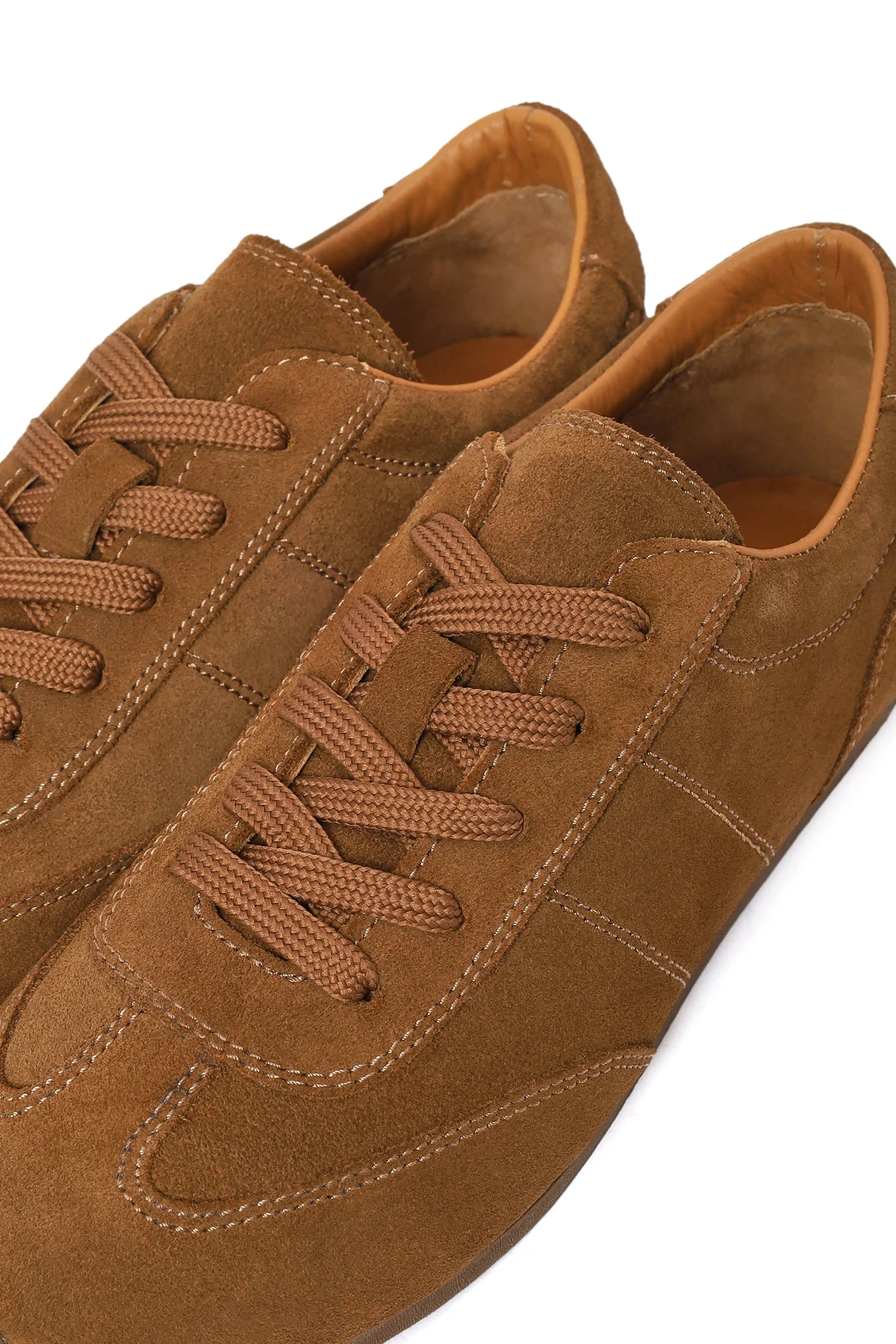 Kadın Taba Bağcıklı Süet Deri Sneaker - Image 8