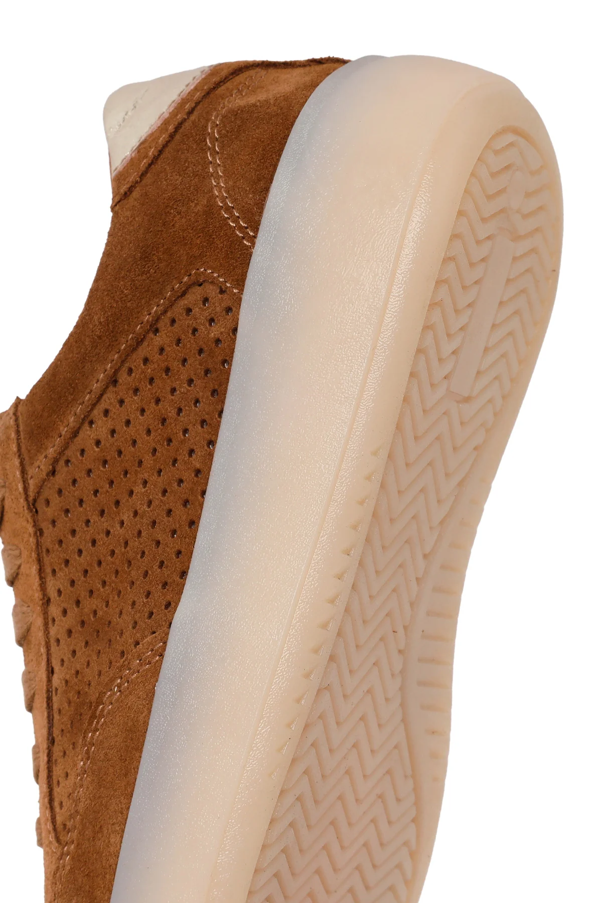 Kadın Taba Bağcıklı Süet Deri Sneaker - Image 8