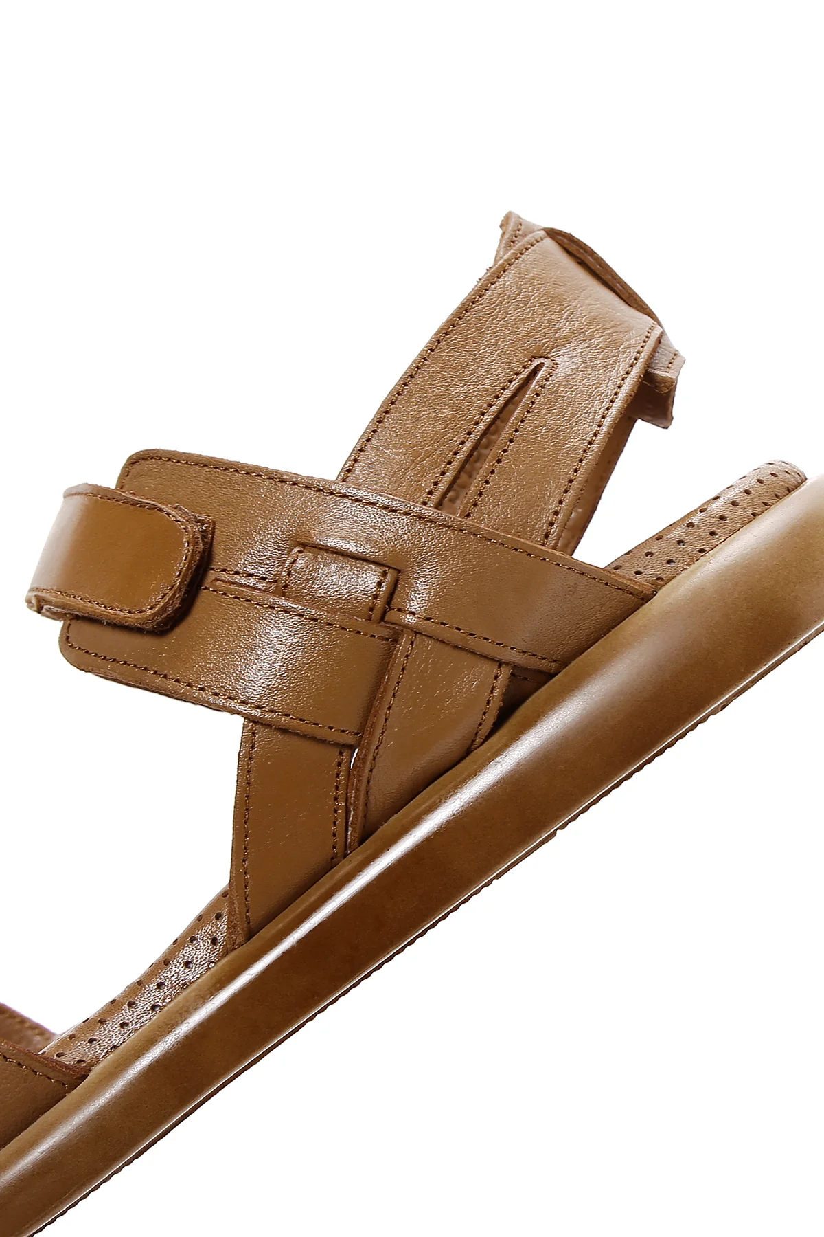 Kadın Taba Bantlı Deri Comfort Sandalet - Image 7