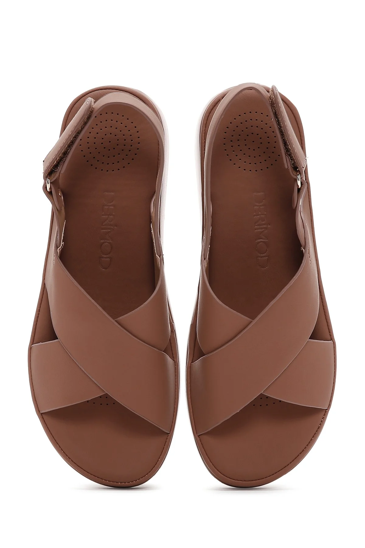 Kadın Taba Bilekten Bantlı Comfort Sandalet - Image 6