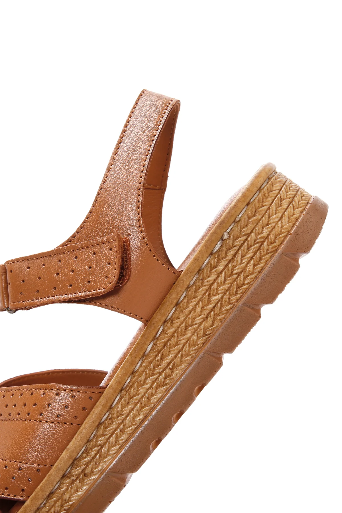 Kadın Taba Bilekten Bantlı Deri Comfort Sandalet - Image 8