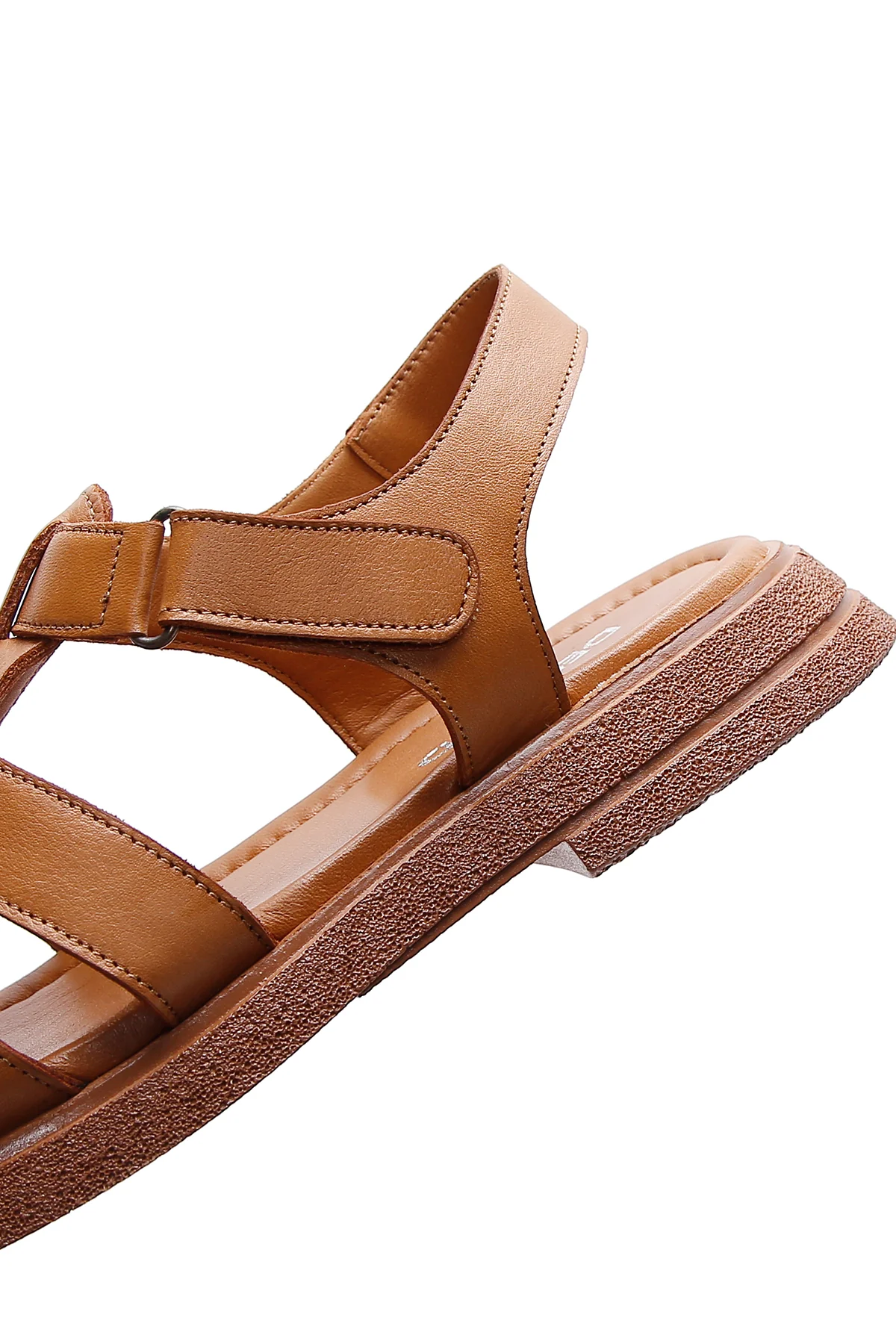 Kadın Taba Bilekten Bantlı Deri Comfort Sandalet - Image 7