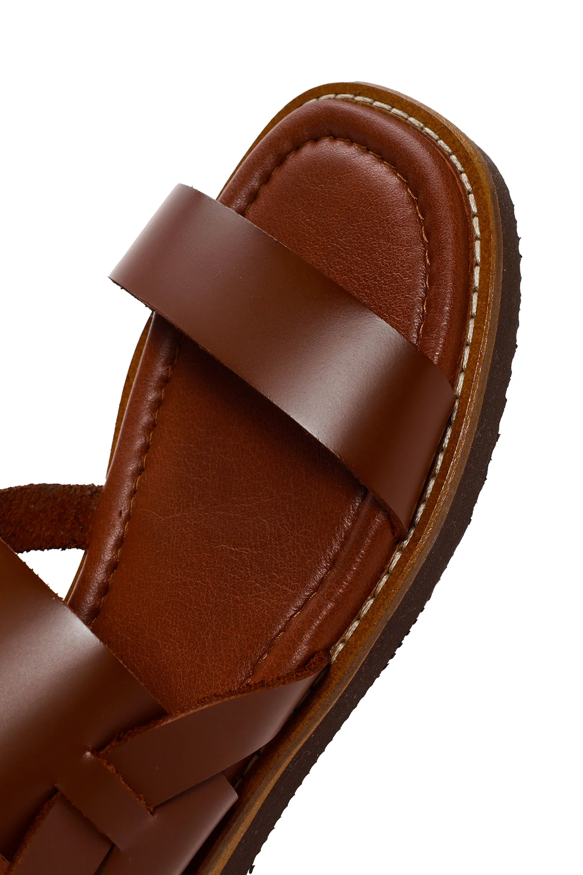 Kadın Taba Bilekten Bantlı Deri Comfort Sandalet - Image 10