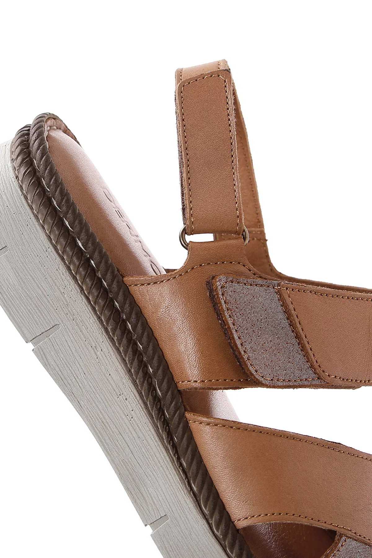 Kadın Taba Bilekten Bantlı Deri Comfort Sandalet - Image 7