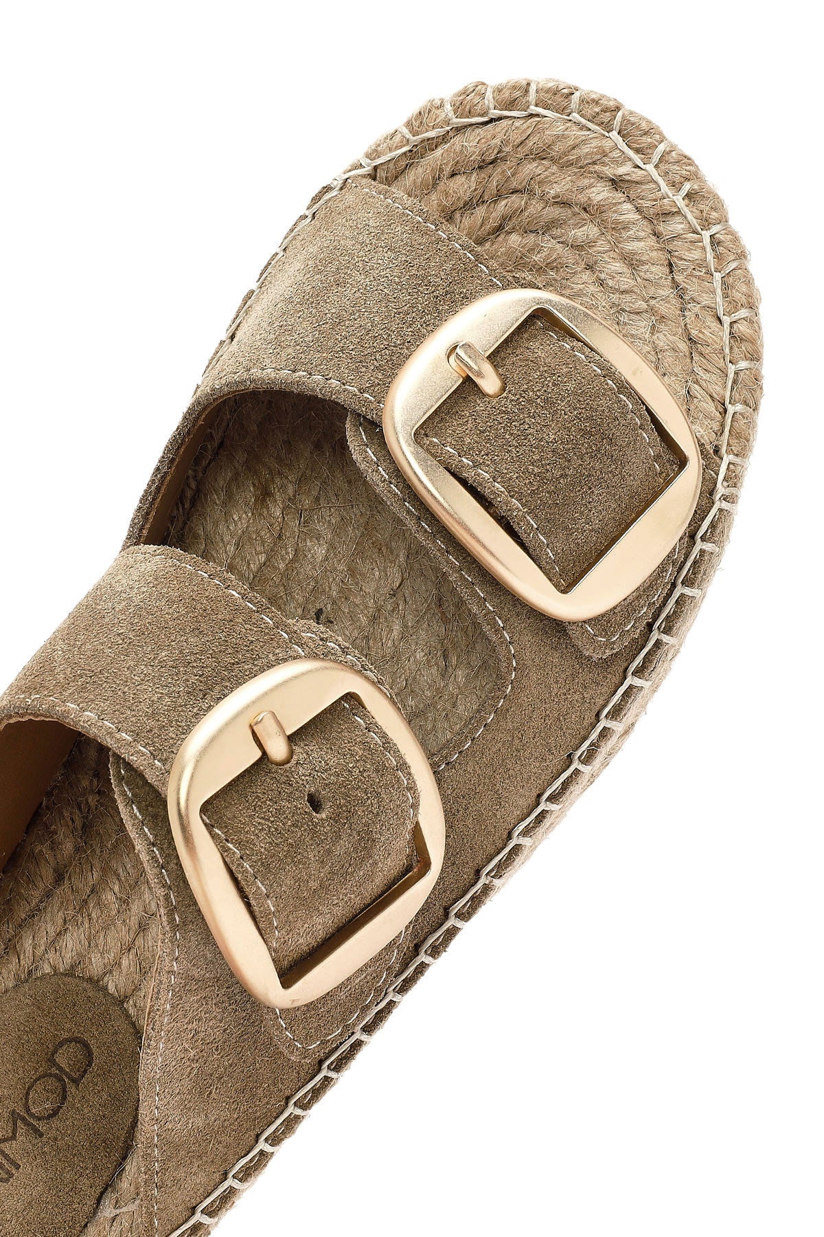 Kadın Taba Çift Tokalı Süet Deri Espadril - Image 9