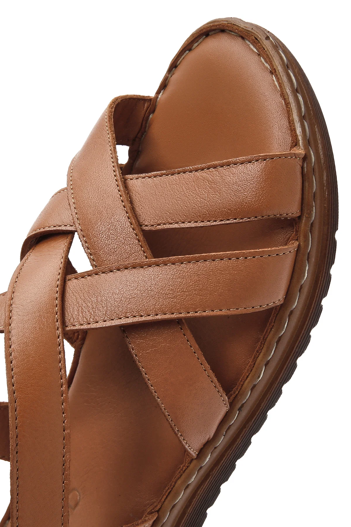 Kadın Taba Deri Comfort Sandalet - Image 10