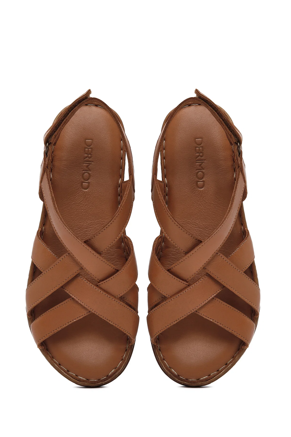 Kadın Taba Deri Comfort Sandalet - Image 7