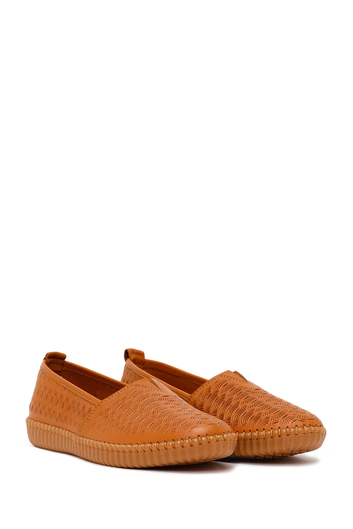 Kadın Taba Deri Konfor Loafer - Image 2