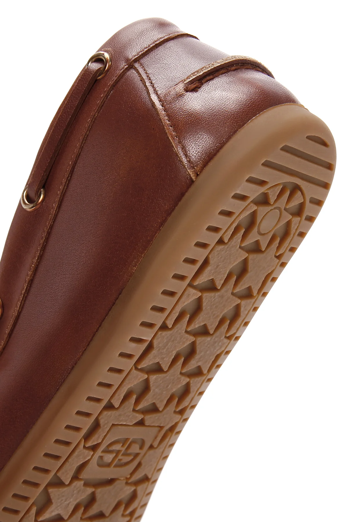 Kadın Taba Deri Maskülen Loafer - Image 8